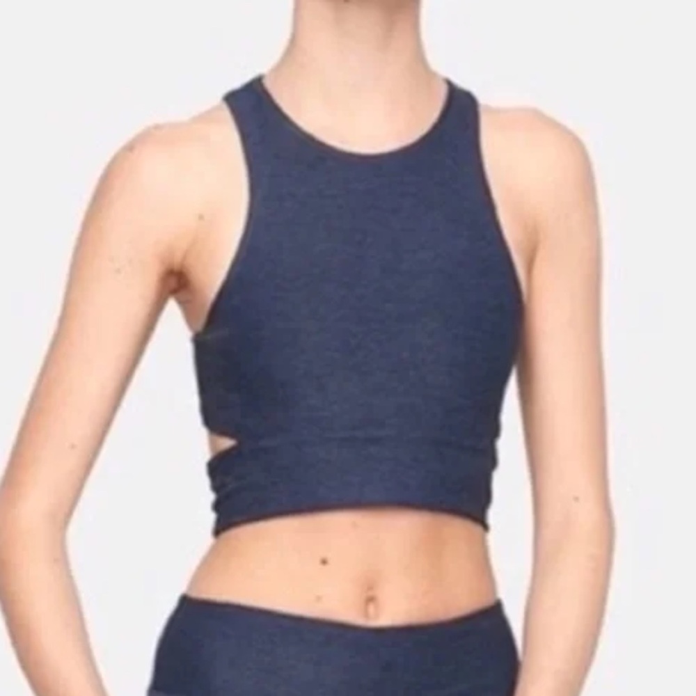 Outdoor‎ Voices Slashback Crop Top Tank Blue szM
